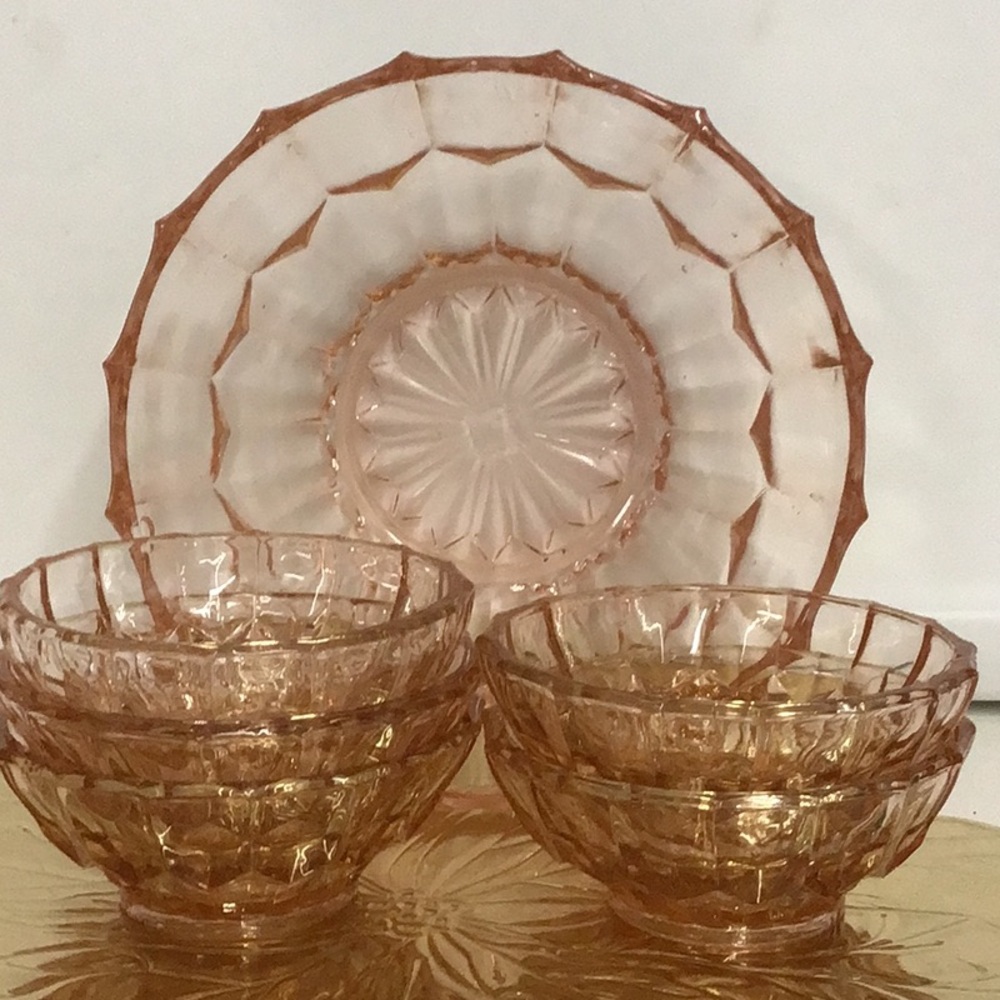 VINTAGE 1960s SALAD BOWL WITH 5 SALAD PLATES